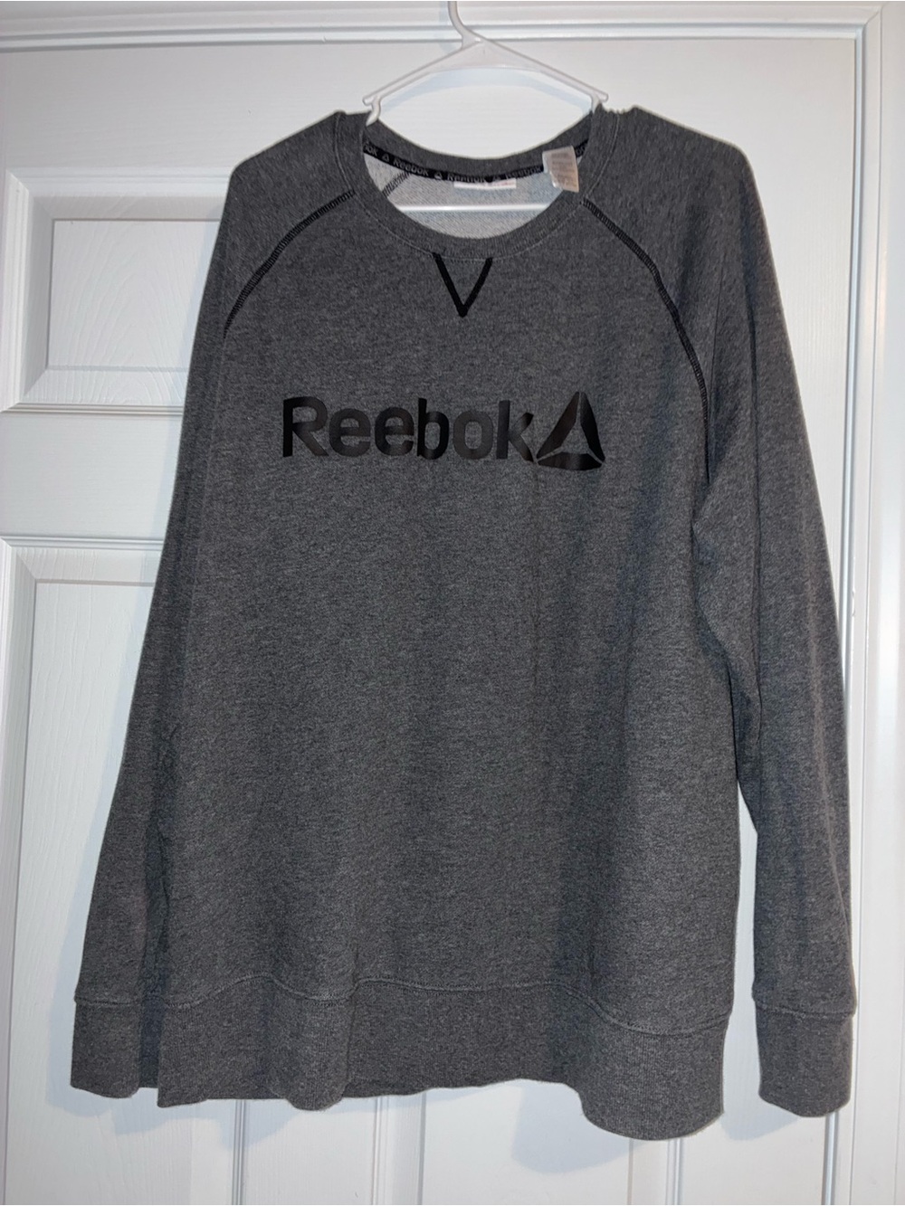 Reebok Men's Charcoal Gray Crewneck Sweatshirt with Logo